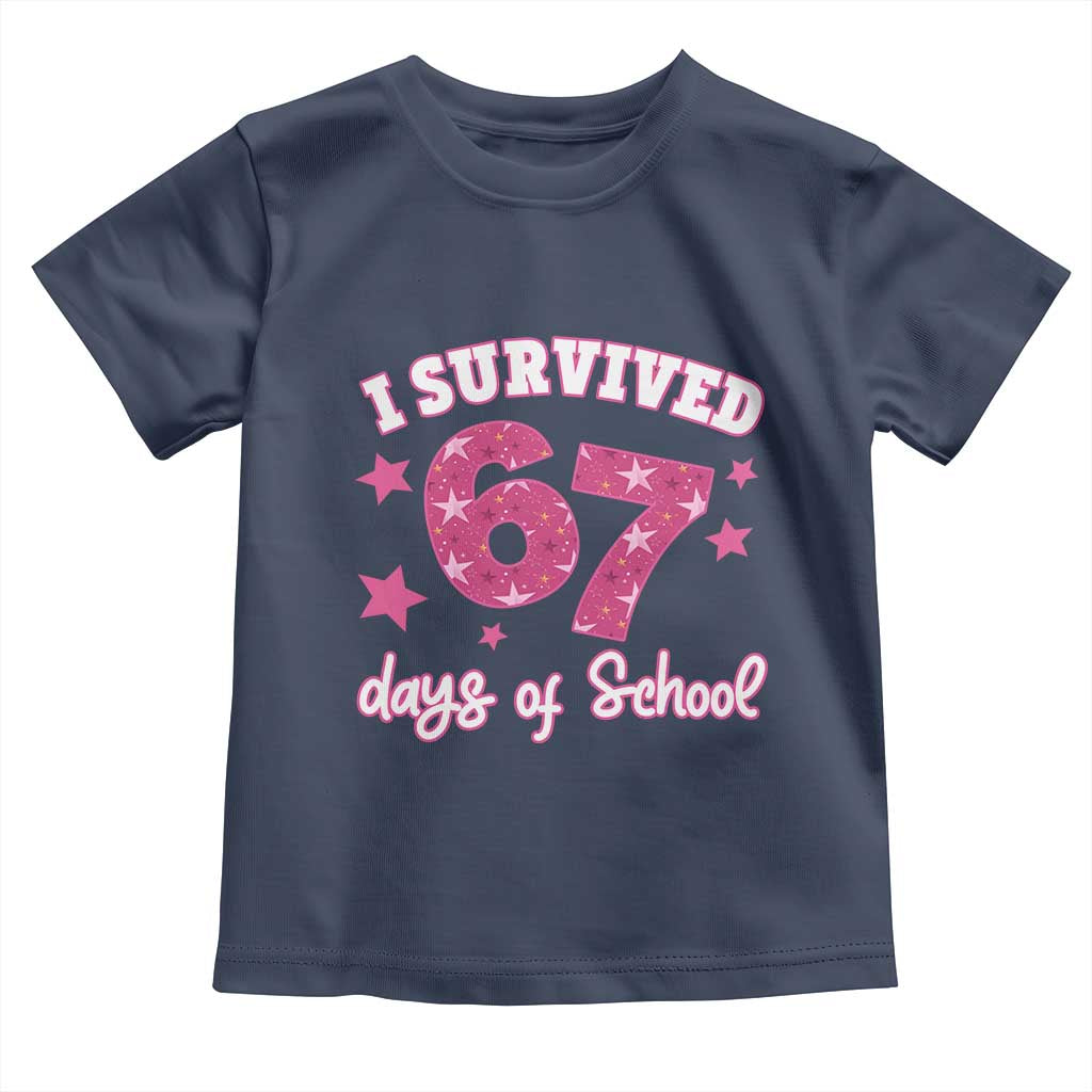 I Survived 67 Days Of School Toddler T Shirt Funny Six Seven Teachers Students Meme Pink - Wonder Print Shop