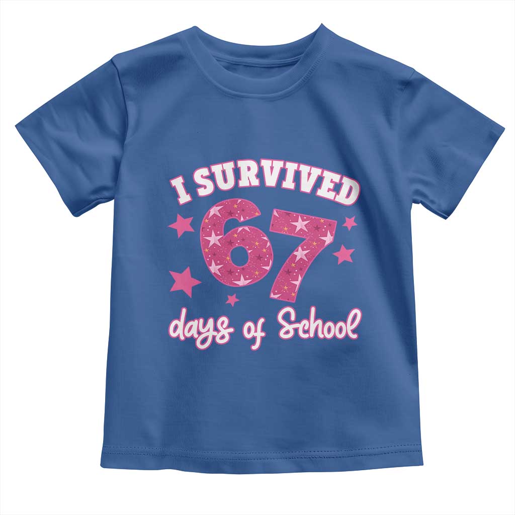 I Survived 67 Days Of School Toddler T Shirt Funny Six Seven Teachers Students Meme Pink - Wonder Print Shop