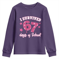 I Survived 67 Days Of School Youth Sweatshirt Funny Six Seven Teachers Students Meme Pink - Wonder Print Shop
