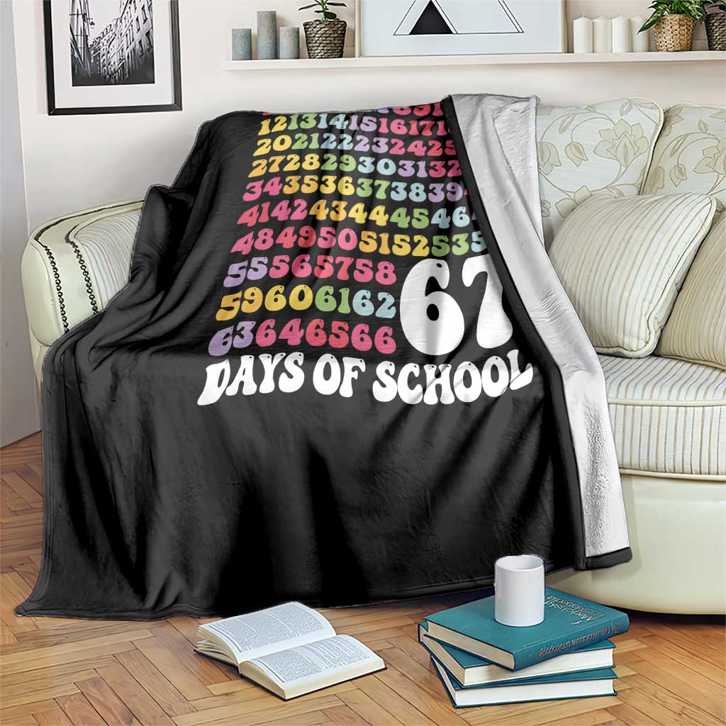 67 Days of School Throw Blanket Funny Six Seven Meme Teacher Student Gen Alpha Slang - Wonder Print Shop