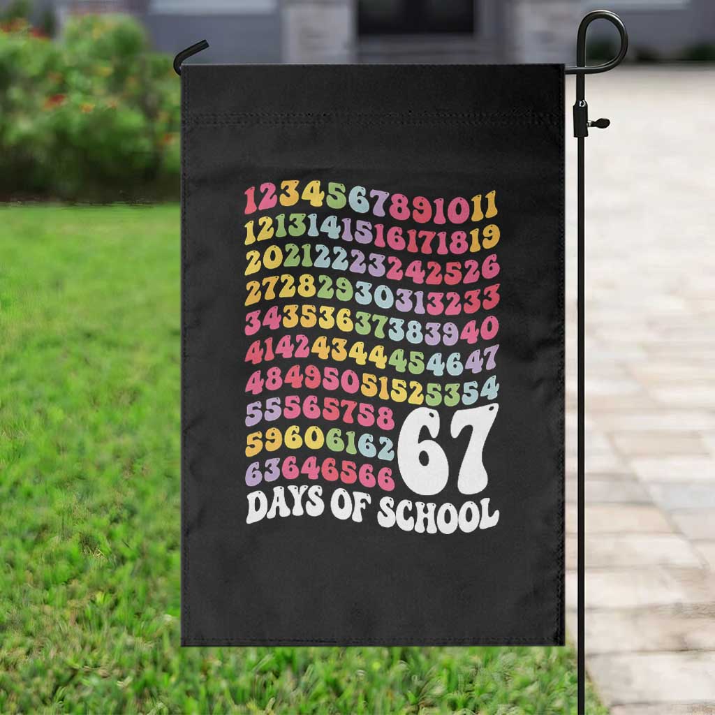 67 Days of School Garden Flag Funny Six Seven Meme Teacher Student Gen Alpha Slang - Wonder Print Shop