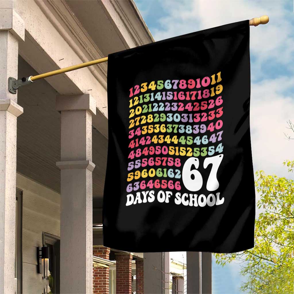 67 Days of School Garden Flag Funny Six Seven Meme Teacher Student Gen Alpha Slang - Wonder Print Shop