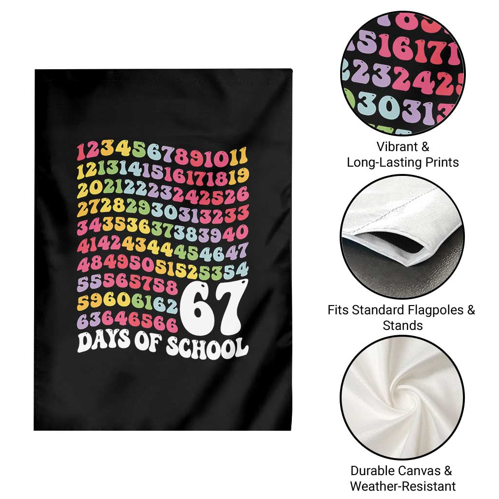 67 Days of School Garden Flag Funny Six Seven Meme Teacher Student Gen Alpha Slang - Wonder Print Shop