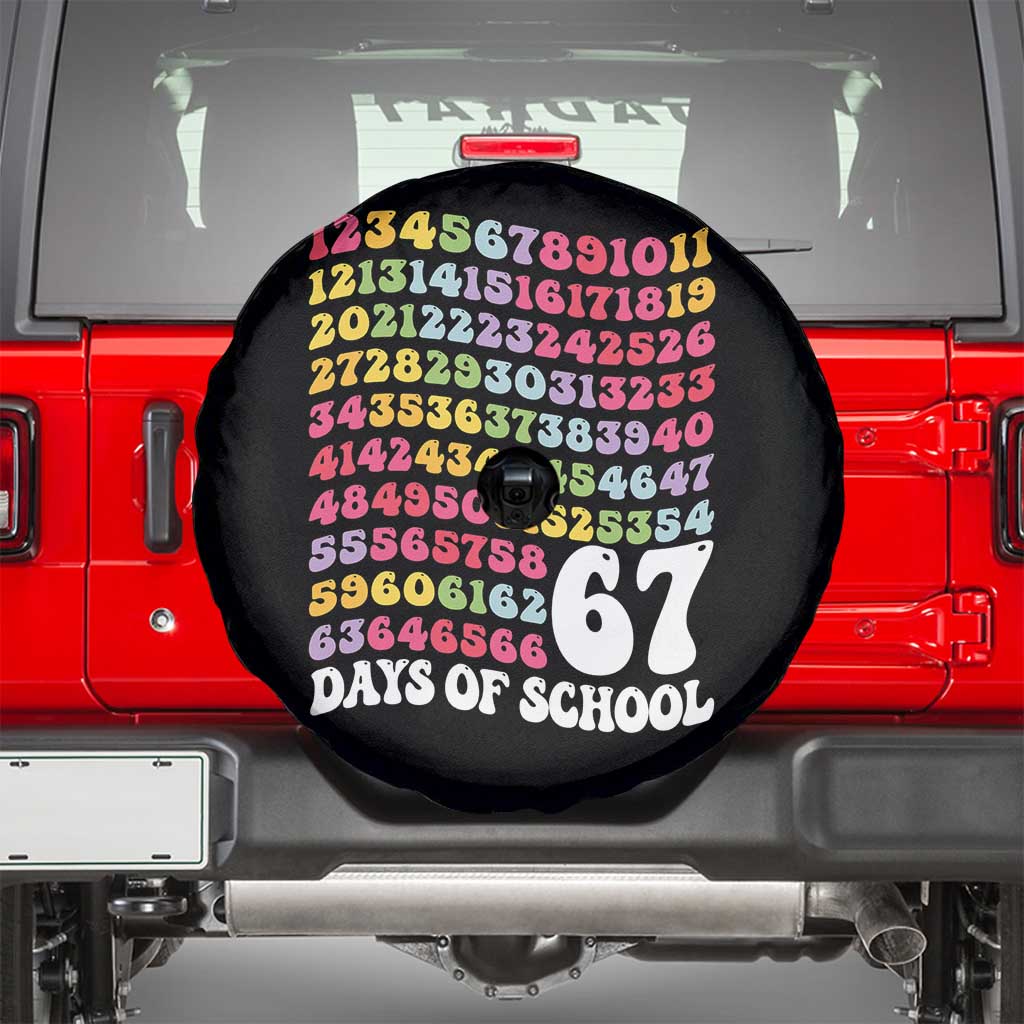 67 Days of School Spare Tire Cover Funny Six Seven Meme Teacher Student Gen Alpha Slang - Wonder Print Shop