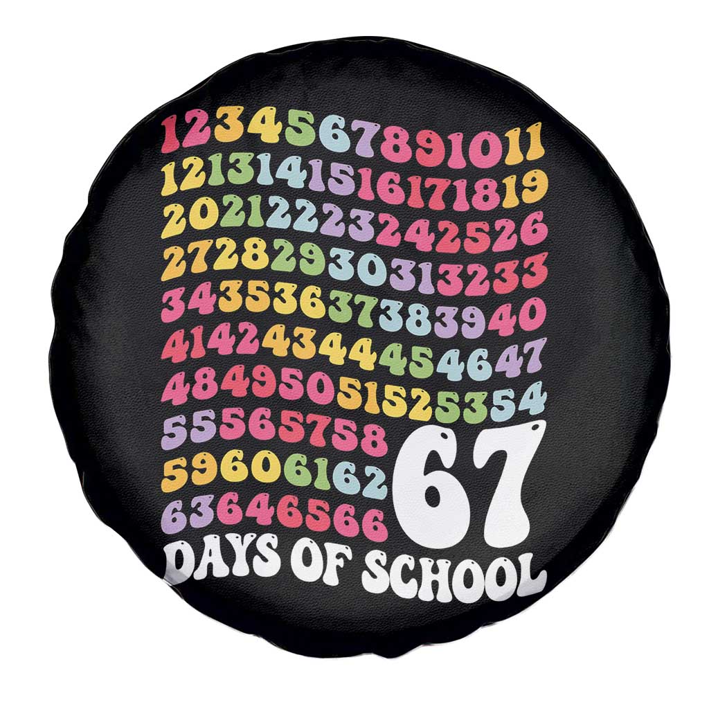 67 Days of School Spare Tire Cover Funny Six Seven Meme Teacher Student Gen Alpha Slang - Wonder Print Shop