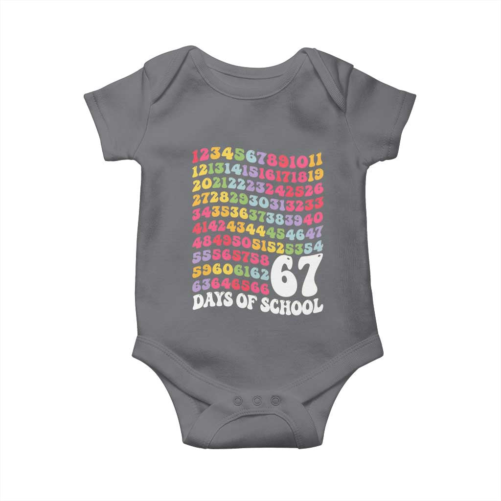 67 Days of School Baby Onesie Funny Six Seven Meme Teacher Student Gen Alpha Slang - Wonder Print Shop
