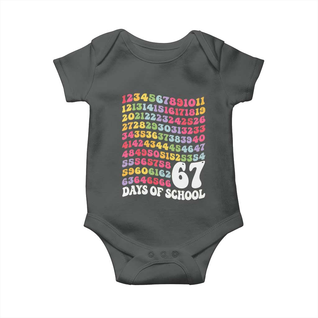 67 Days of School Baby Onesie Funny Six Seven Meme Teacher Student Gen Alpha Slang - Wonder Print Shop