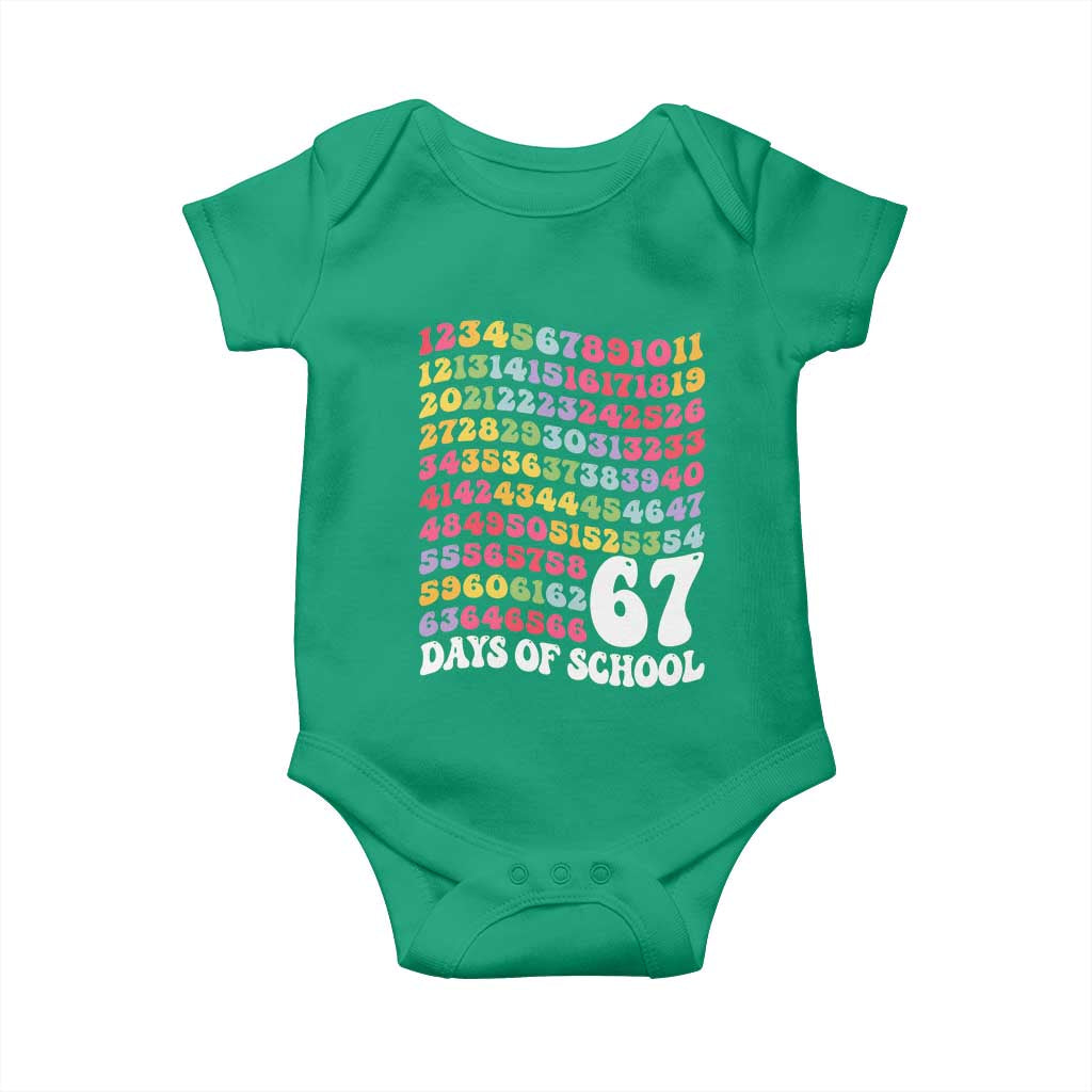 67 Days of School Baby Onesie Funny Six Seven Meme Teacher Student Gen Alpha Slang - Wonder Print Shop