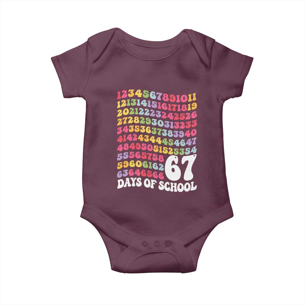 67 Days of School Baby Onesie Funny Six Seven Meme Teacher Student Gen Alpha Slang - Wonder Print Shop