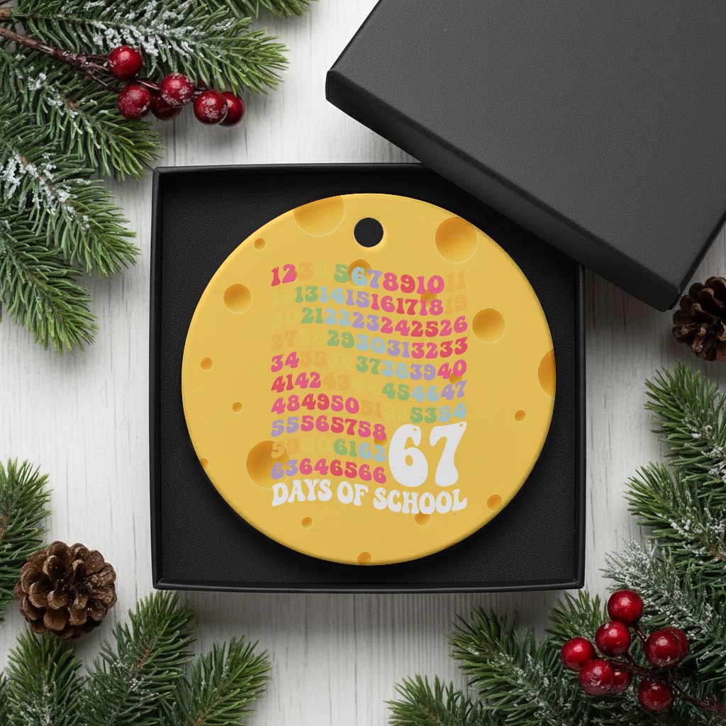 67 Days of School Ceramic Ornament Funny Six Seven Meme Teacher Student Gen Alpha Slang - Wonder Print Shop