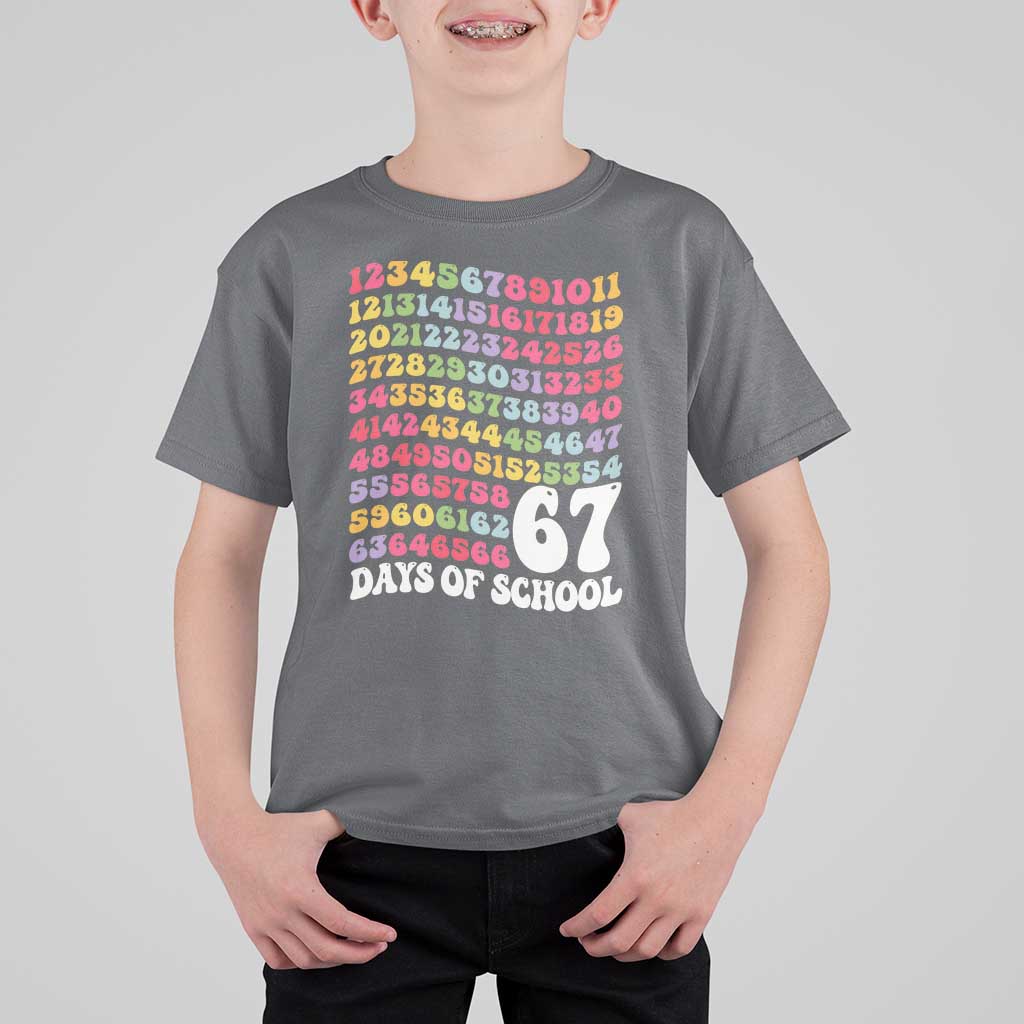 67 Days of School T Shirt For Kid Funny Six Seven Meme Teacher Student Gen Alpha Slang - Wonder Print Shop