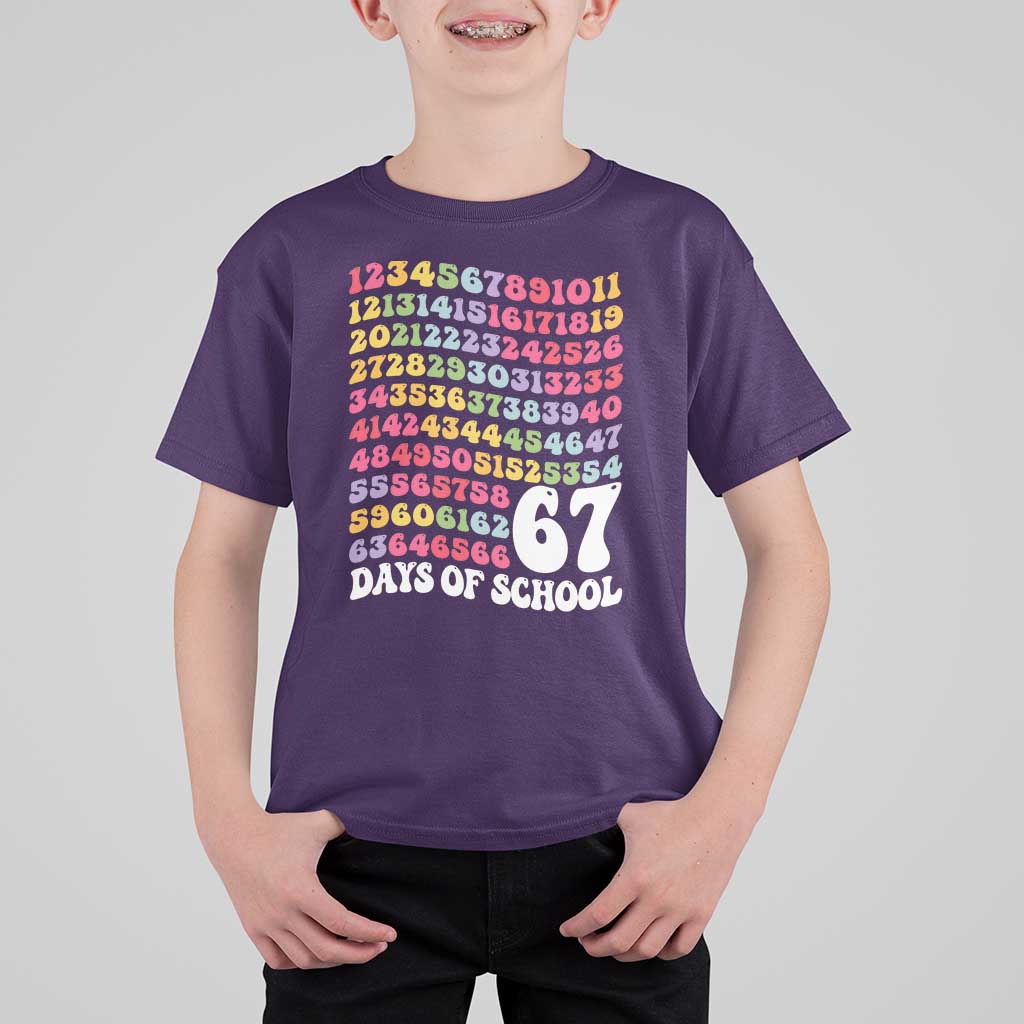67 Days of School T Shirt For Kid Funny Six Seven Meme Teacher Student Gen Alpha Slang - Wonder Print Shop