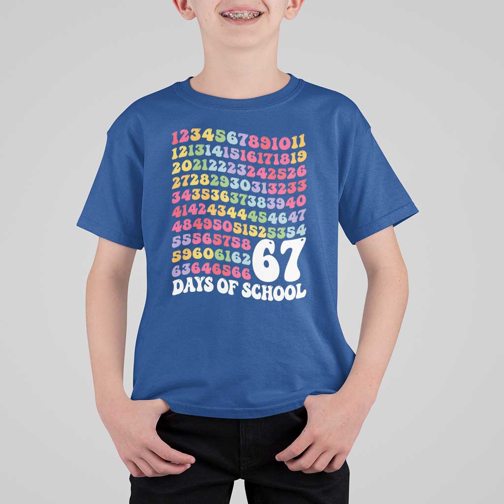 67 Days of School T Shirt For Kid Funny Six Seven Meme Teacher Student Gen Alpha Slang - Wonder Print Shop