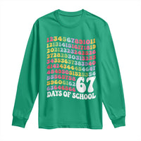 67 Days of School Long Sleeve Shirt Funny Six Seven Meme Teacher Student Gen Alpha Slang - Wonder Print Shop