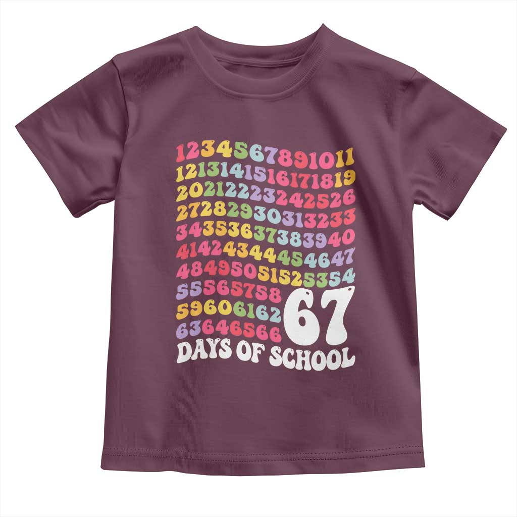 67 Days of School Toddler T Shirt Funny Six Seven Meme Teacher Student Gen Alpha Slang - Wonder Print Shop