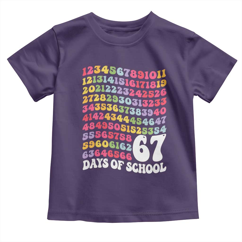 67 Days of School Toddler T Shirt Funny Six Seven Meme Teacher Student Gen Alpha Slang - Wonder Print Shop