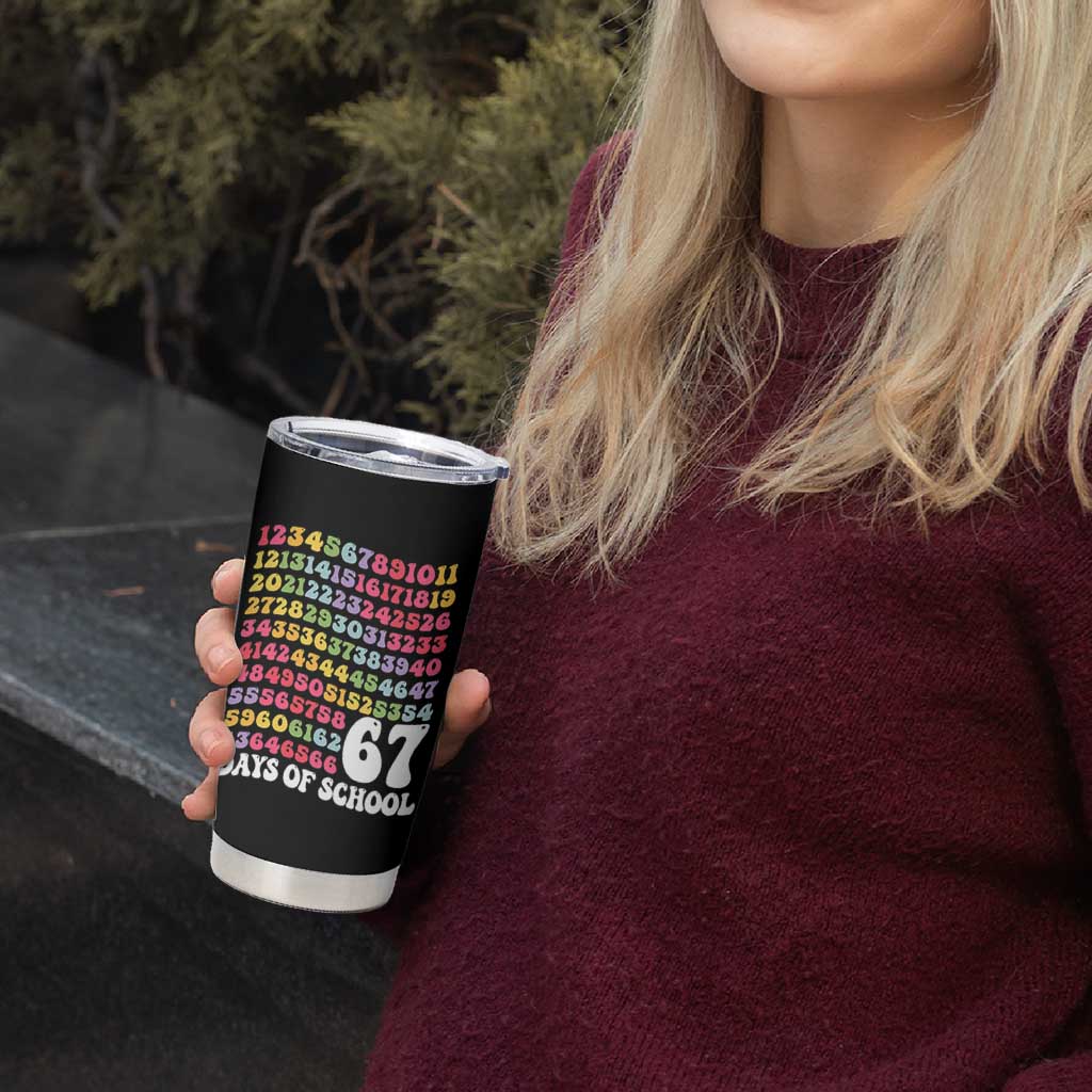 67 Days of School Tumbler Cup Funny Six Seven Meme Teacher Student Gen Alpha Slang - Wonder Print Shop