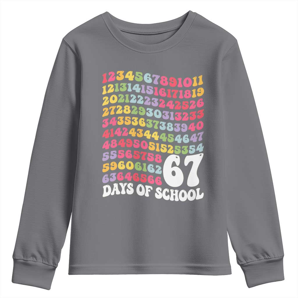 67 Days of School Youth Sweatshirt Funny Six Seven Meme Teacher Student Gen Alpha Slang - Wonder Print Shop