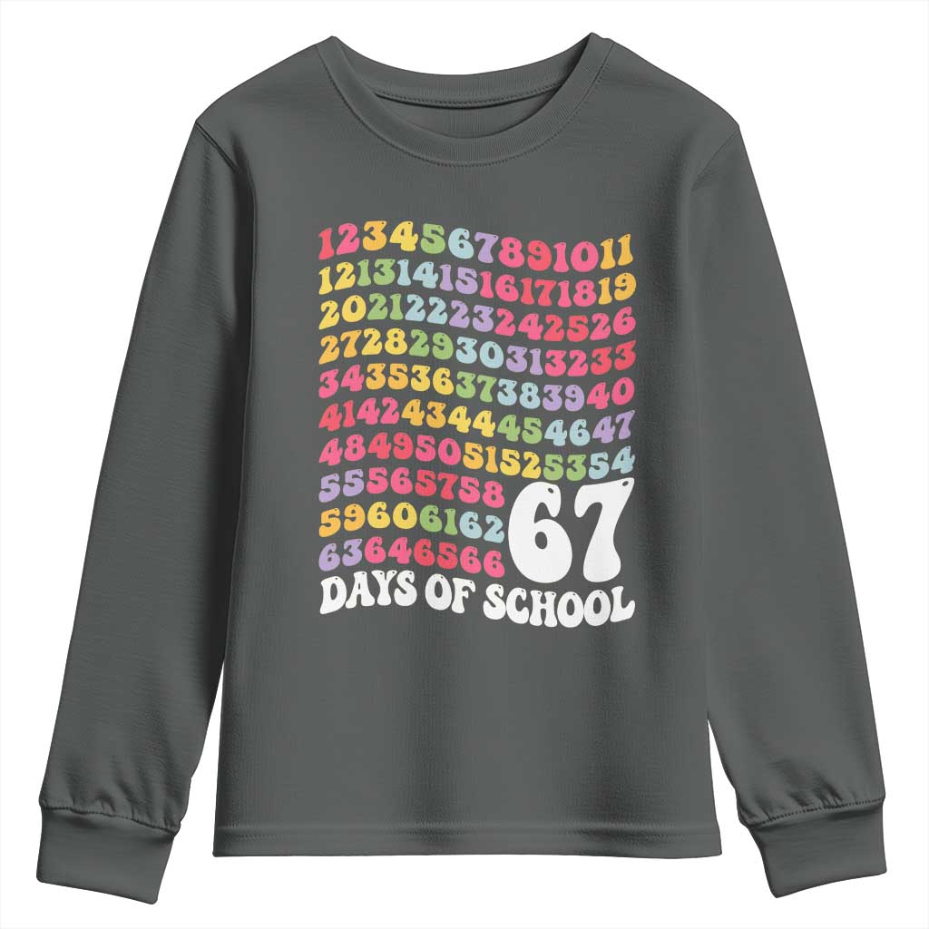 67 Days of School Youth Sweatshirt Funny Six Seven Meme Teacher Student Gen Alpha Slang - Wonder Print Shop