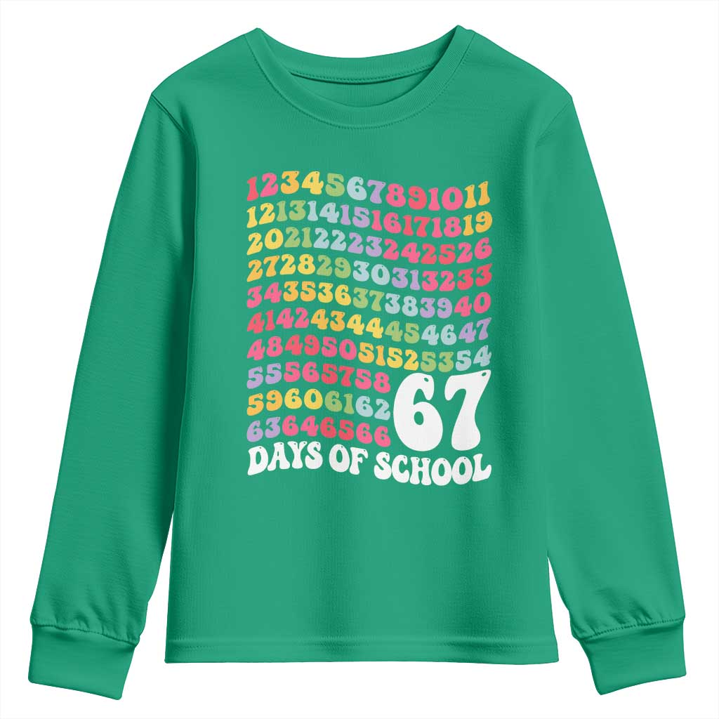 67 Days of School Youth Sweatshirt Funny Six Seven Meme Teacher Student Gen Alpha Slang - Wonder Print Shop