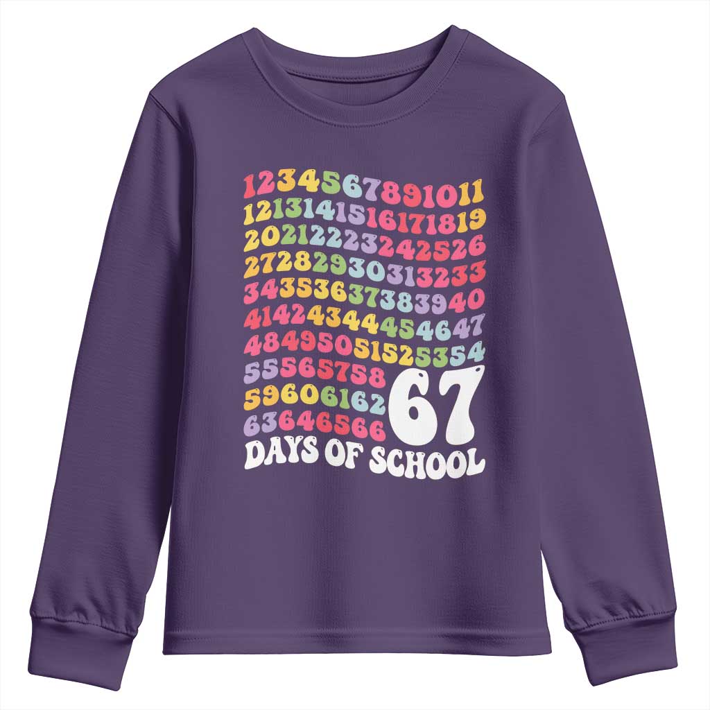 67 Days of School Youth Sweatshirt Funny Six Seven Meme Teacher Student Gen Alpha Slang - Wonder Print Shop