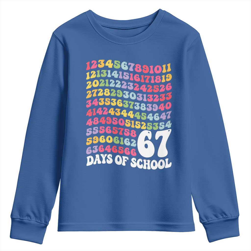 67 Days of School Youth Sweatshirt Funny Six Seven Meme Teacher Student Gen Alpha Slang - Wonder Print Shop