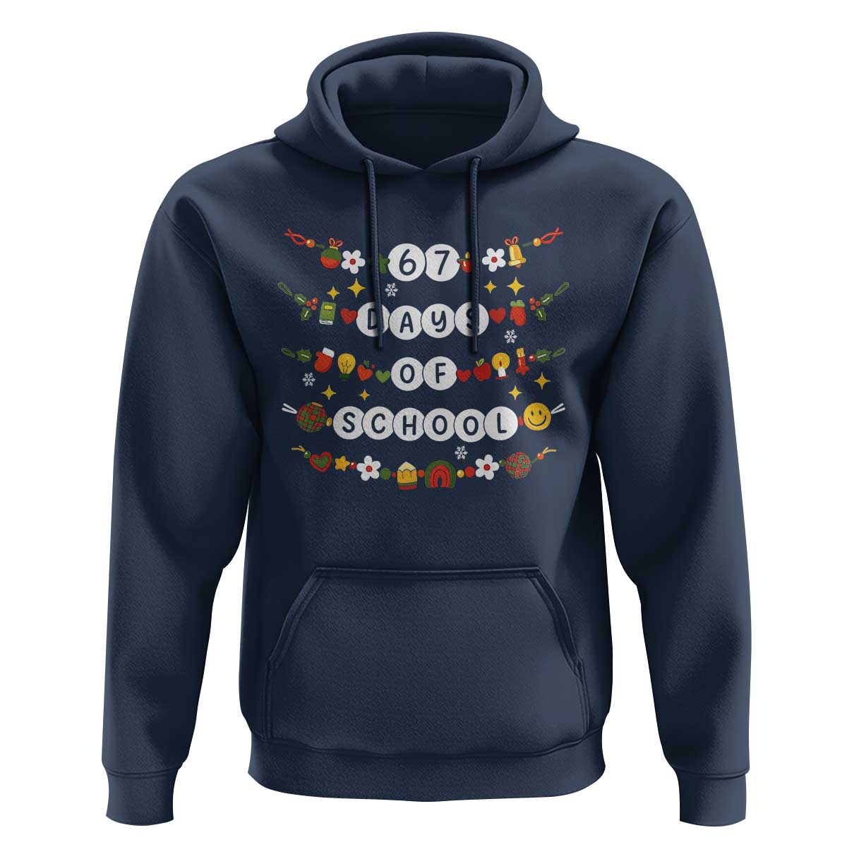 Christmas 67 Days of School Hoodie Bracelets 6 7 Teacher Student Funny Six Seven Meme Slang - Wonder Print Shop