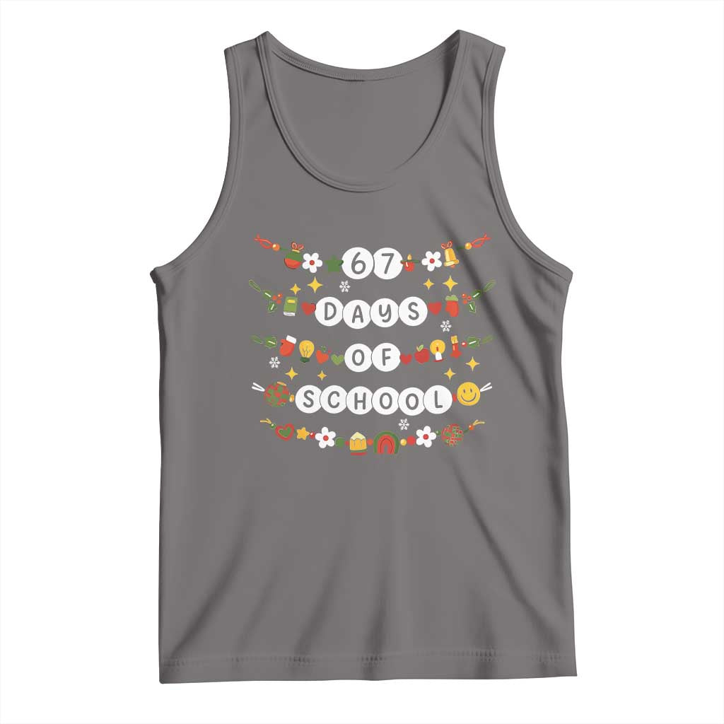 Christmas 67 Days of School Tank Top Bracelets 6 7 Teacher Student Funny Six Seven Meme Slang - Wonder Print Shop