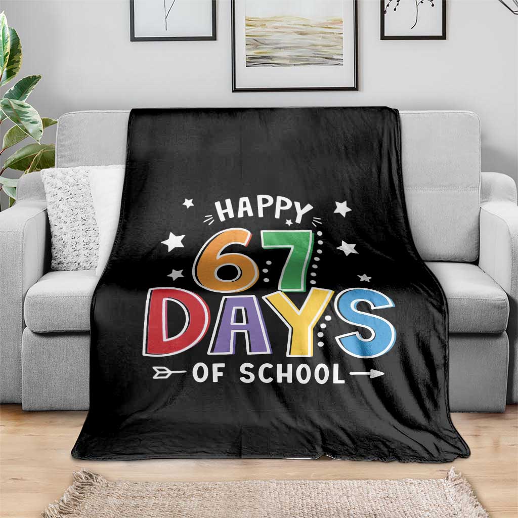 67 Days of School Throw Blanket Funny Meme Teacher Student 67th Day - Wonder Print Shop