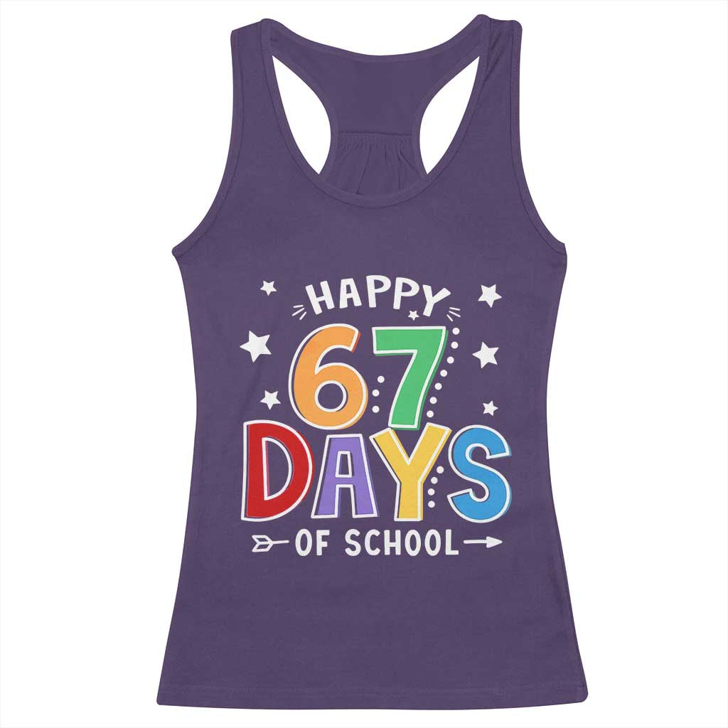 67 Days of School Racerback Tank Top Funny Meme Teacher Student 67th Day - Wonder Print Shop