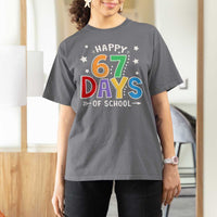 67 Days of School T Shirt For Women Funny Meme Teacher Student 67th Day - Wonder Print Shop