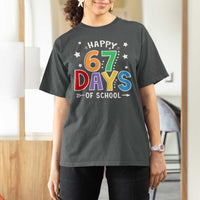67 Days of School T Shirt For Women Funny Meme Teacher Student 67th Day - Wonder Print Shop