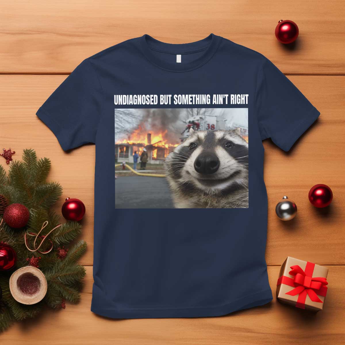 Raccoon Meme T Shirt Undiagnosed But Something Aint Right - Wonder Print Shop