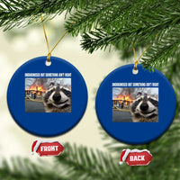 Raccoon Meme Ceramic Ornament Undiagnosed But Something Aint Right - Wonder Print Shop