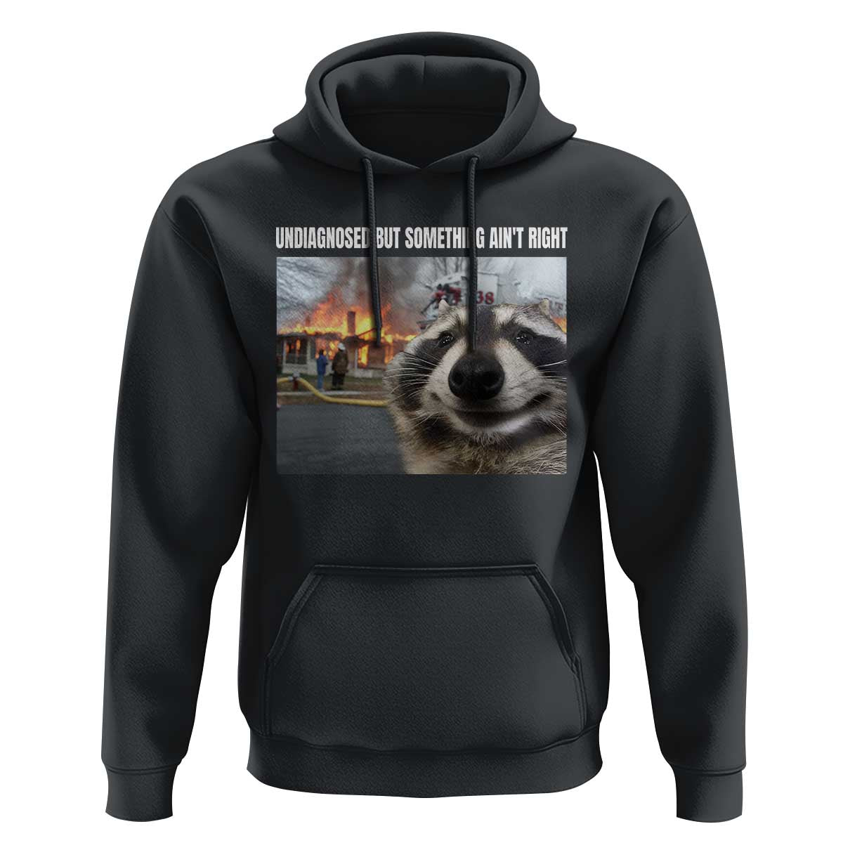 Raccoon Meme Hoodie Undiagnosed But Something Aint Right - Wonder Print Shop