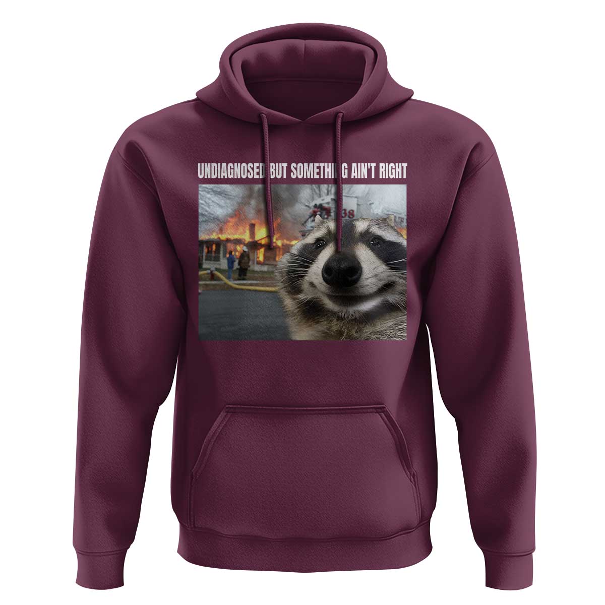 Raccoon Meme Hoodie Undiagnosed But Something Aint Right - Wonder Print Shop