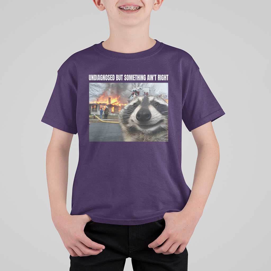 Raccoon Meme T Shirt For Kid Undiagnosed But Something Aint Right - Wonder Print Shop