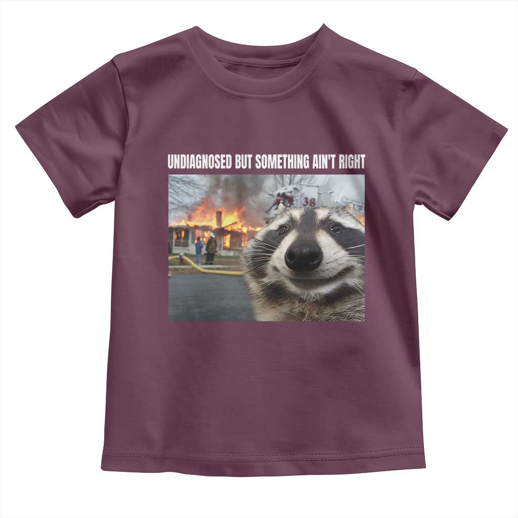 Raccoon Meme Toddler T Shirt Undiagnosed But Something Aint Right - Wonder Print Shop