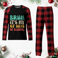 Bruh 67 Days Of School Plaid Pajama Set Funny Six Seven Meme Teacher Student 67th Day - Wonder Print Shop