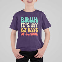 Bruh 67 Days Of School T Shirt For Kid Funny Six Seven Meme Teacher Student 67th Day - Wonder Print Shop