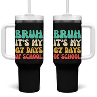 Bruh 67 Days Of School Tumbler With Handle Funny Six Seven Meme Teacher Student 67th Day - Wonder Print Shop