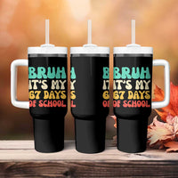 Bruh 67 Days Of School Tumbler With Handle Funny Six Seven Meme Teacher Student 67th Day - Wonder Print Shop
