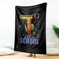 Tung Tung Tung Sahur I Survived 67 Days of School Throw Blanket Funny Six Seven 6 7 Meme Teacher Student - Wonder Print Shop