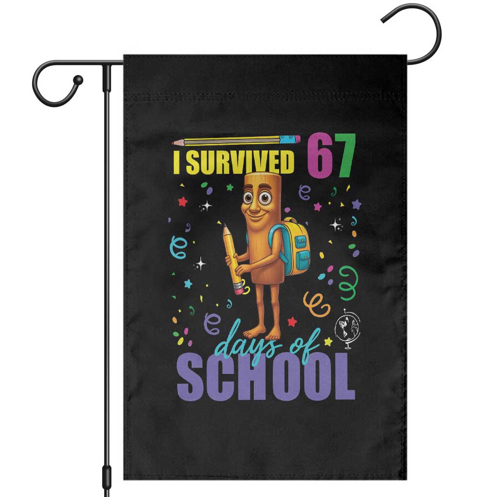 Tung Tung Tung Sahur I Survived 67 Days of School Garden Flag Funny Six Seven 6 7 Meme Teacher Student - Wonder Print Shop