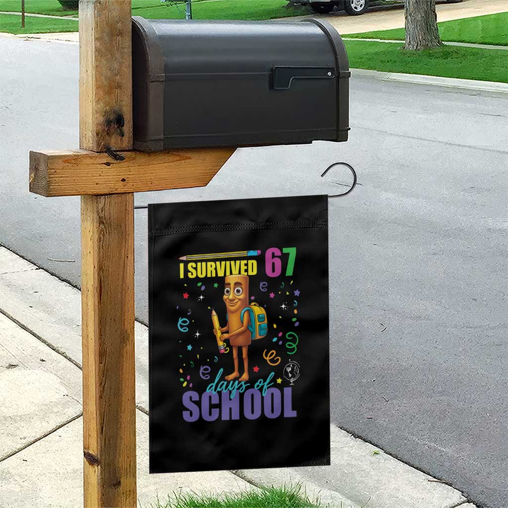 Tung Tung Tung Sahur I Survived 67 Days of School Garden Flag Funny Six Seven 6 7 Meme Teacher Student - Wonder Print Shop