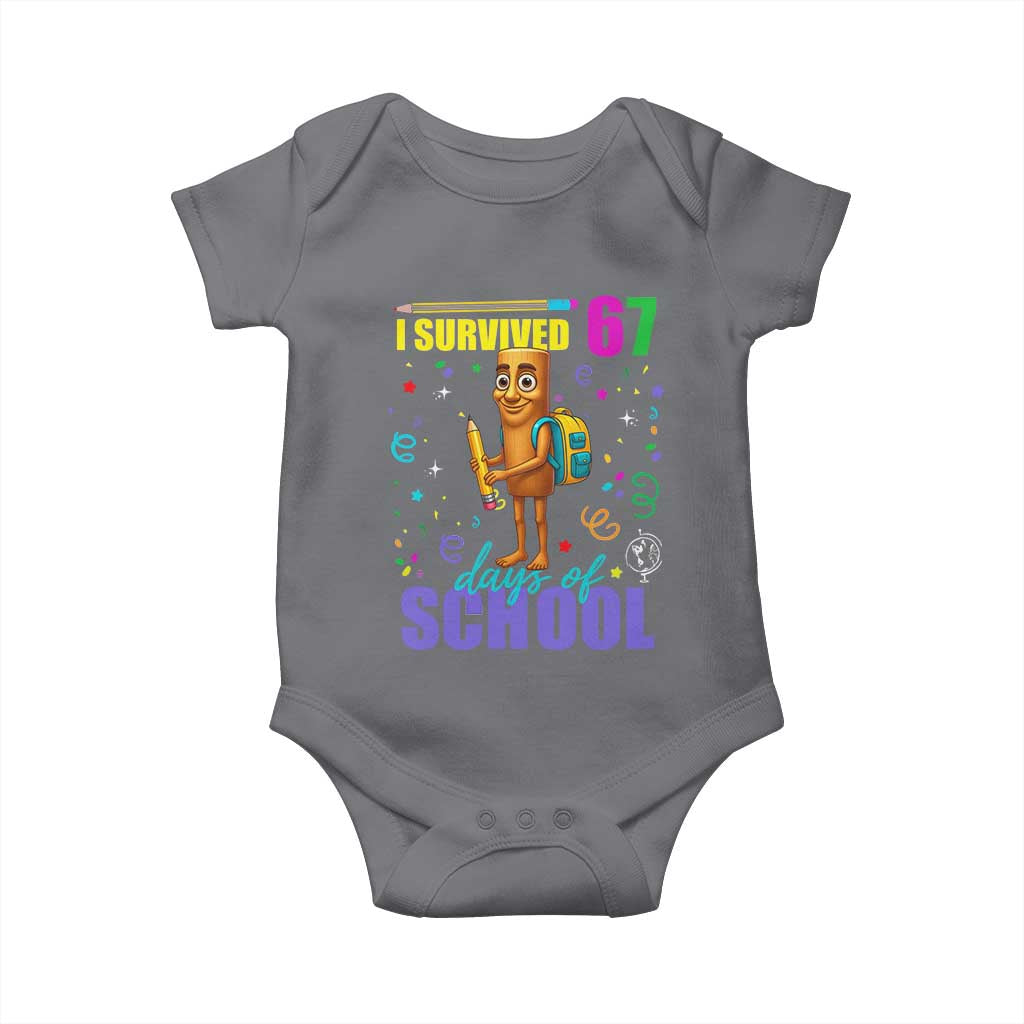 Tung Tung Tung Sahur I Survived 67 Days of School Baby Onesie Funny Six Seven 6 7 Meme Teacher Student - Wonder Print Shop