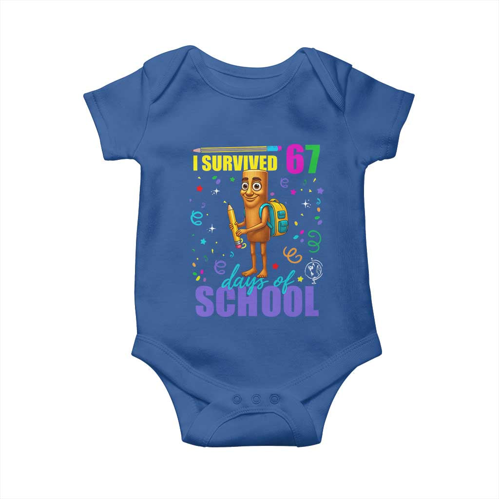 Tung Tung Tung Sahur I Survived 67 Days of School Baby Onesie Funny Six Seven 6 7 Meme Teacher Student - Wonder Print Shop