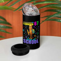 Tung Tung Tung Sahur I Survived 67 Days of School 4 in 1 Can Cooler Tumbler Funny Six Seven 6 7 Meme Teacher Student - Wonder Print Shop
