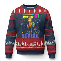 Tung Tung Tung Sahur I Survived 67 Days of School Ugly Christmas Sweater Funny Six Seven 6 7 Meme Teacher Student - Wonder Print Shop