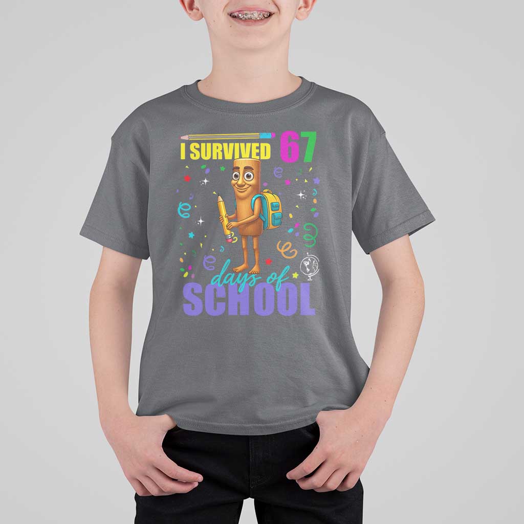 Tung Tung Tung Sahur I Survived 67 Days of School T Shirt For Kid Funny Six Seven 6 7 Meme Teacher Student - Wonder Print Shop